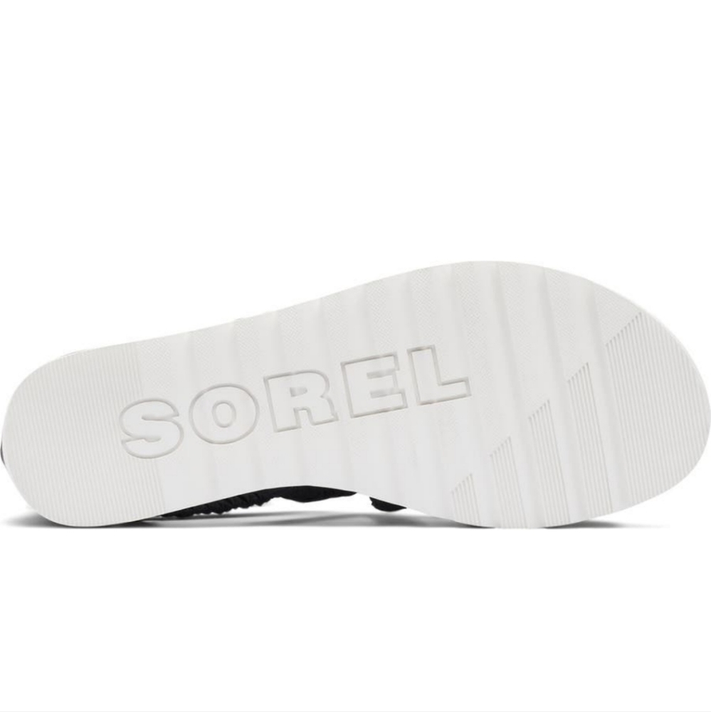 Sorel Black Strappy Elastic Ankle Sandals - Picture 6 of 9